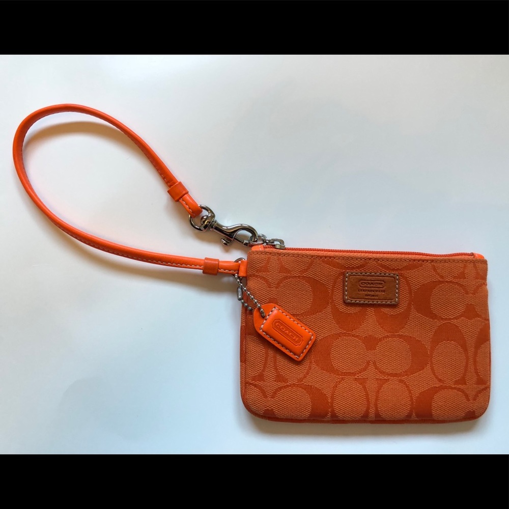 Coach Signature C jacquard wristlet